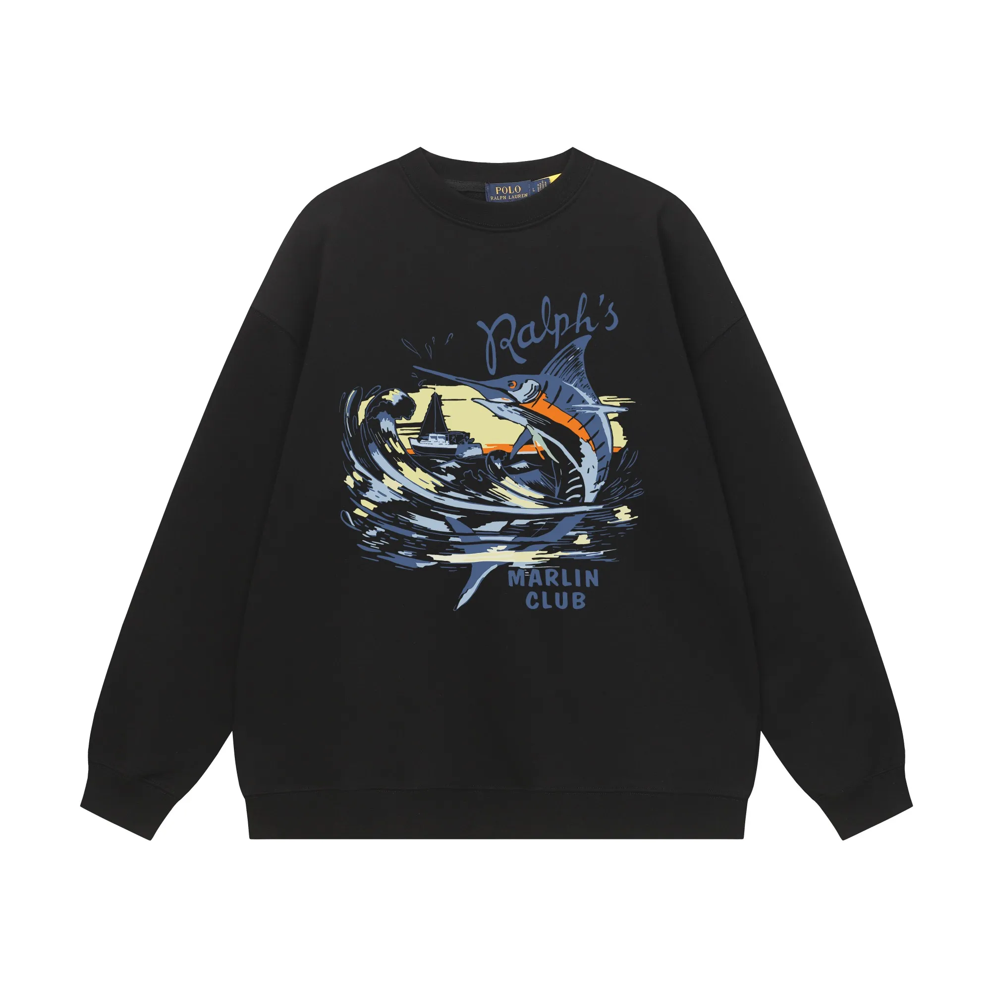 P200 Long-term stock] RalphLauren/Ralph Lauren 2025 autumn and winter new bear letter print 420g heavy large terry sweatshirt Ralph Lauren's age-reducing item, the coat fabric is made of 85% cotton ➕15% polyester, which not only retains the softness, comfort and breathability of cotton, but also adds the wear resistance and wrinkle resistance of polyester fiber, making the clothes more durable and easy to care for. Even in slightly cooler weather, you won't feel stuffy when wearing it. This kind of fabric has a natural crisp feel and is not easy to pill or deform. The bear on the chest is printed with English letters. It is full of color, full of three-dimensionality, and lifelike, adding a bit of liveliness and interest to the whole sweatshirt. There is no pressure to dress, regardless of age or gender. Complete accessories! Color: black, white, navy blue, light floral gray Size: M-L-XL-XXL